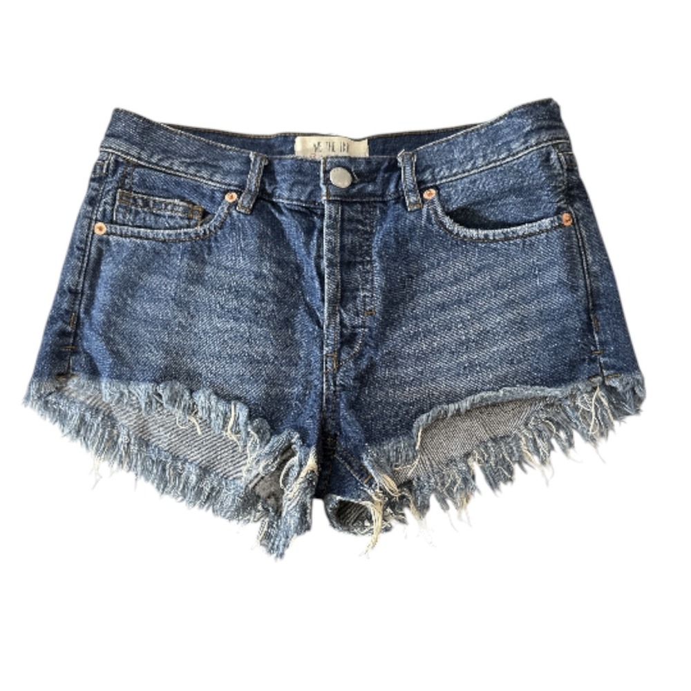 We The Free Jeans‎ Shorts Free People Women 25 Blue Button Fly Distressed